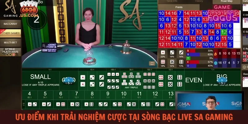 Ưu điểm khi trải nghiệm cược tại sòng bạc live SA Gaming
